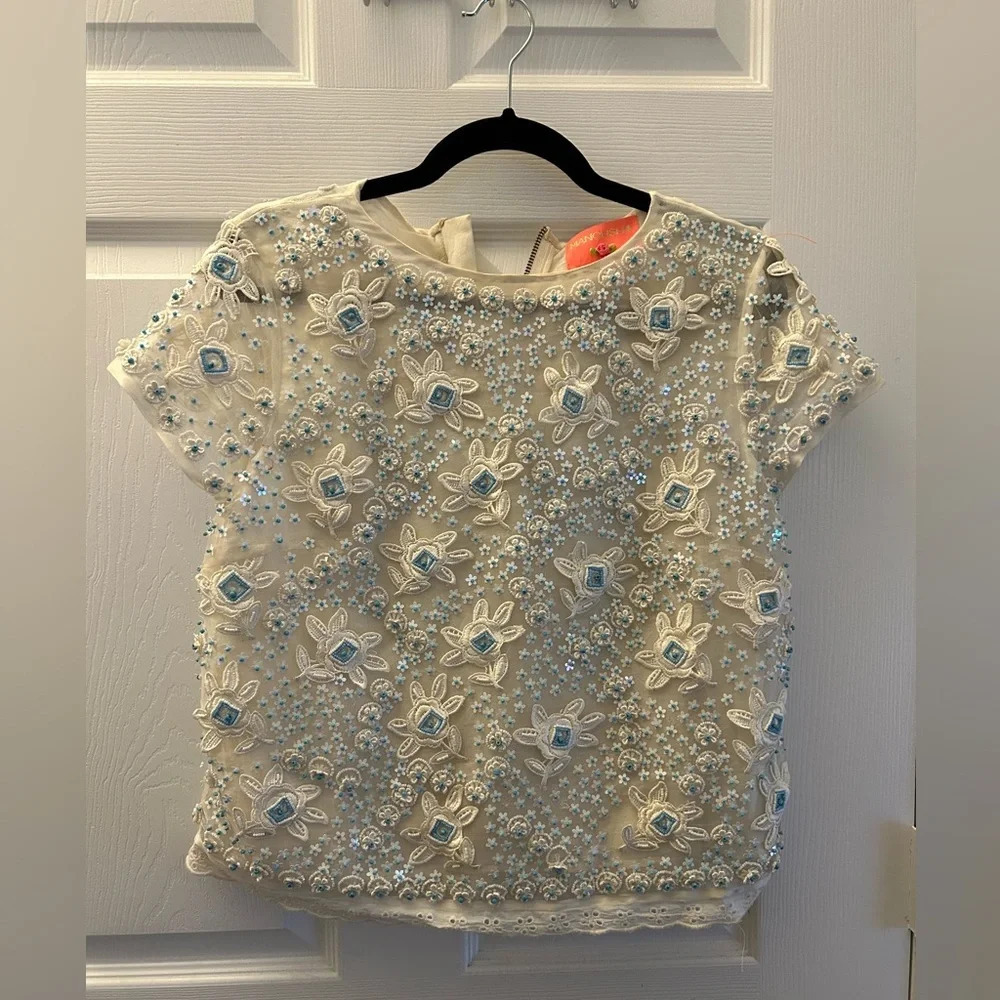 ! Manoush beaded  top sz 6